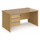 Harlow Panel End Straight Desk with Three Drawer Pedestal